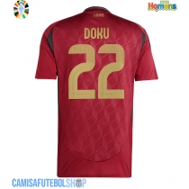 Camisa de time de futebol Bélgica Jeremy Doku #22 Replicas 1º Equipamento Europeu 2024 Manga Curta